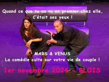 BLOIS, les toutes dernières places pour la comédie culte sur votre couple, prenez-les vite: https://www.billetweb.fr/mars-venus3